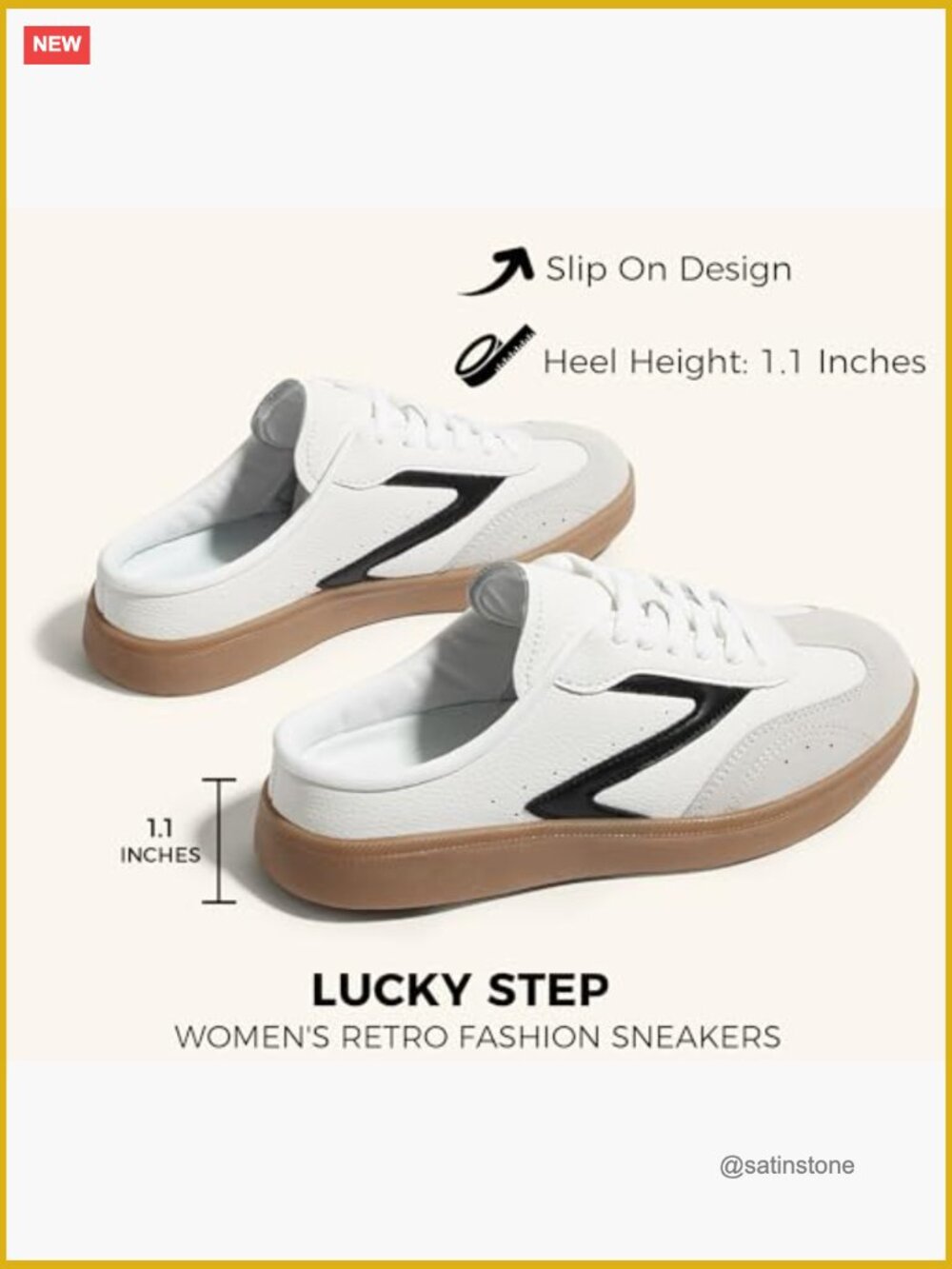 Slip On Mule Sneakers with Removable Cushion Insole - Non-Slip Outsole - Picture 3 of 7